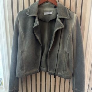Vegan suede moto jacket